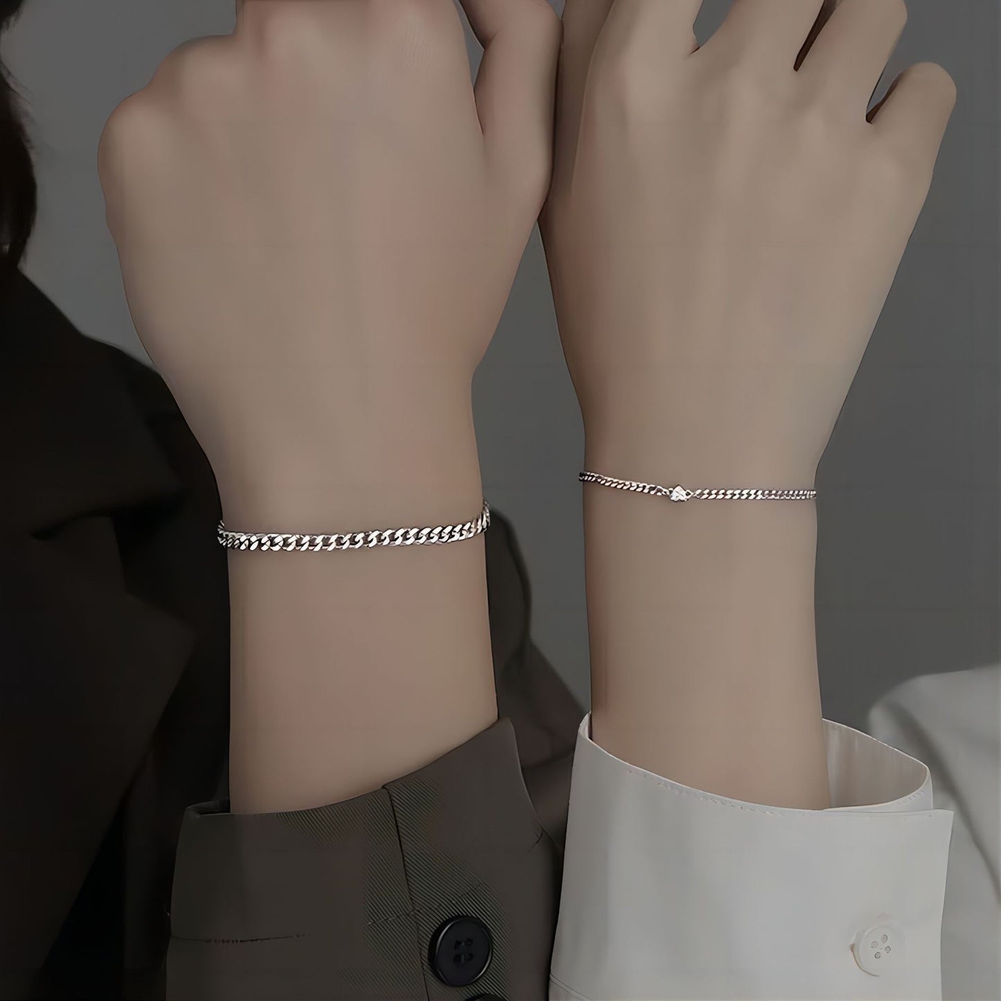 Zarte geflochtene Silberkette Armband Brehn