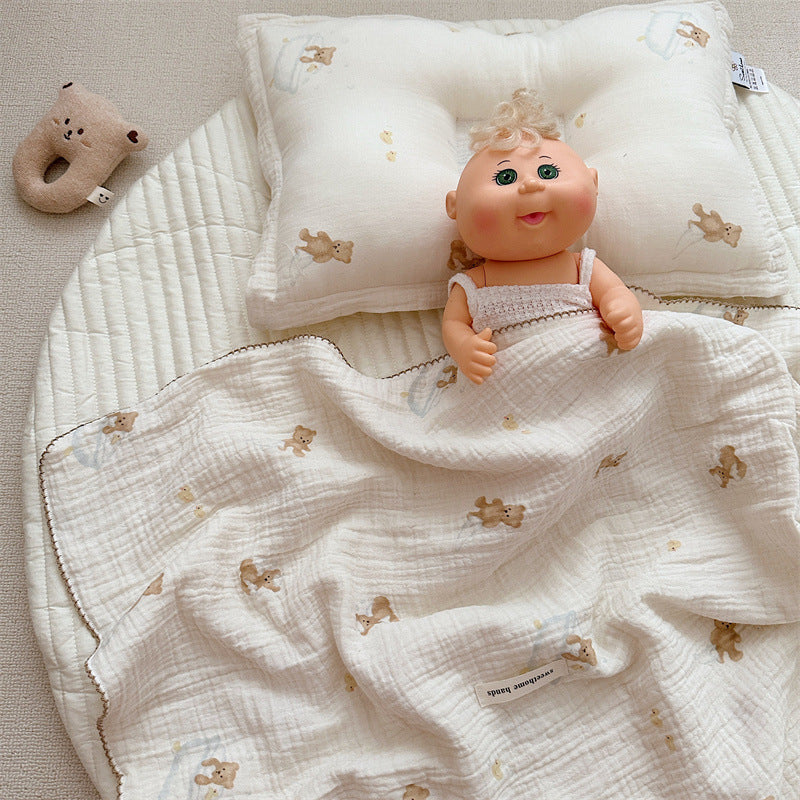 Unisex Kuschelige Muslin-Decke mit niedlichem Hasenmotiv Brehn