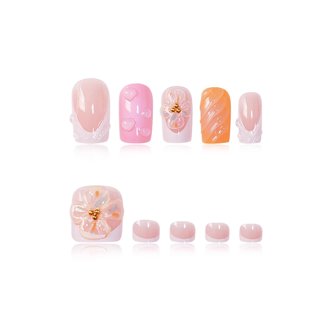 3D Floral Decorative Press-On Nails Set Brehn