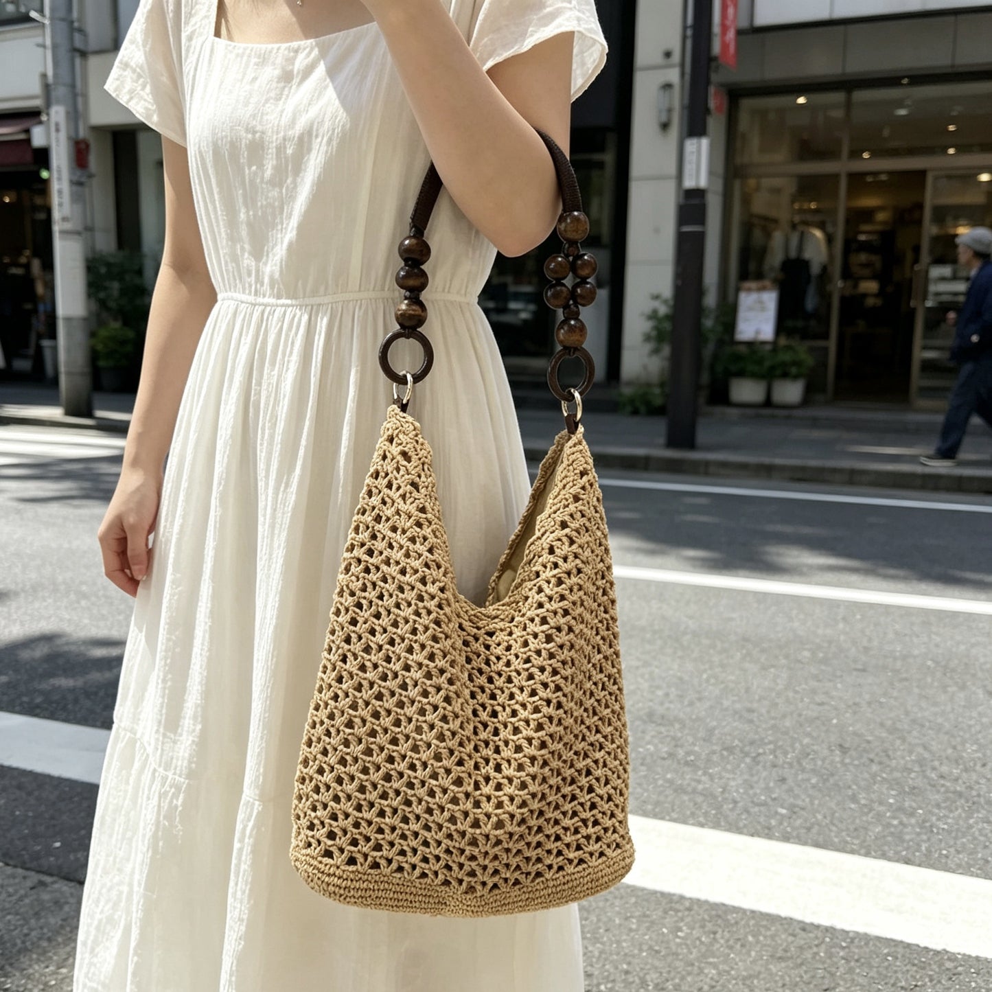 Trendige Makramee Tote Bag Brehn