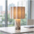 Elegante Marmor- und Holz-Tischlampe
