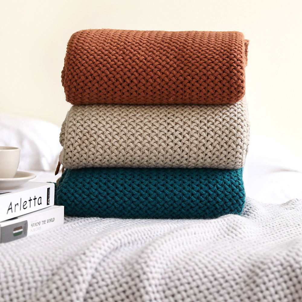 Gewebte Texturierte Strickwurfdecke