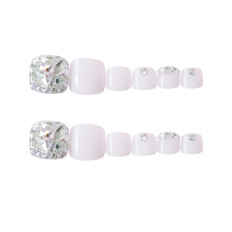 Glamouröse mit Strass verzierte Press-On Fußnägel Brehn