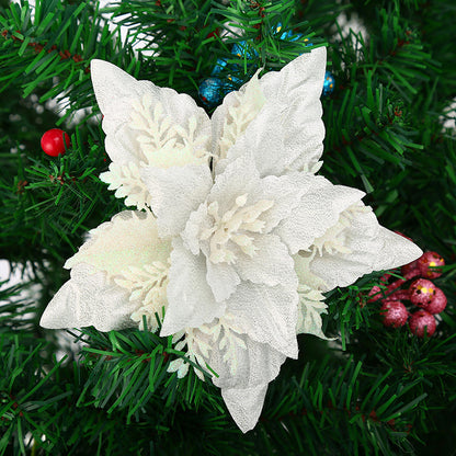 Dekorative Glitzernde Weihnachtsstern Blume Ornament Brehn