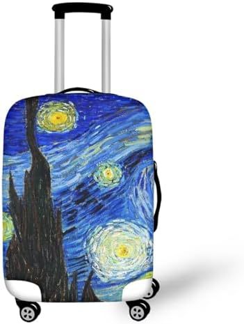 Unisex nan elastische Kofferhülle mit Pferde- und Sonnenblumenmotiv, dehnbarer Stretchschutz für Hartschalen-Trolley mit Reißverschluss Brehn
