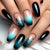 Ombre Press-On-Nagelkunst mit floralem Design Brehn