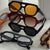 Damen geometrische Sonnenbrille mit raffiniertem Strukturdesign Brehn