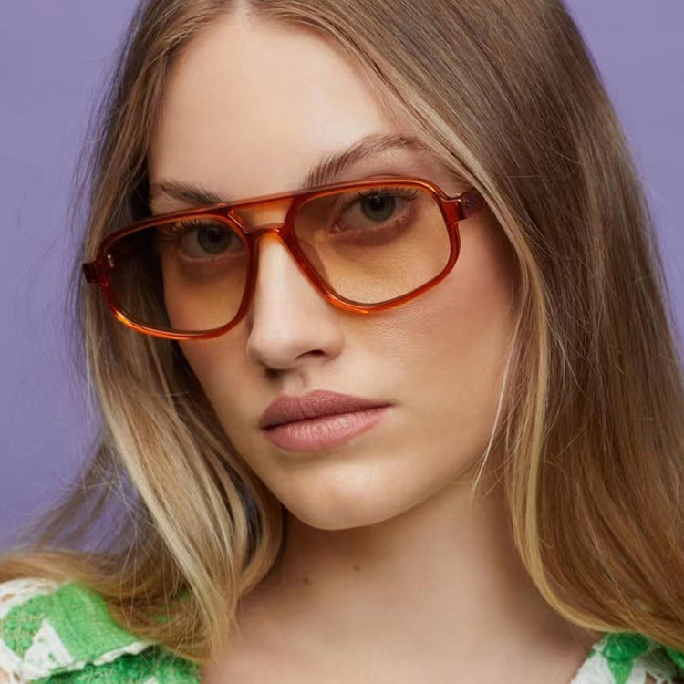 Damen modische Oversized-Sonnenbrille mit trendy Rahmen Brehn
