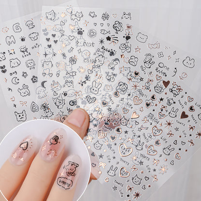 Kat-Themen Nagelkunst Aufkleber