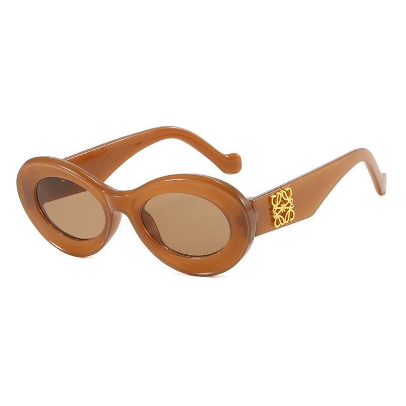Damen elegante geschwungene Sonnenbrille Brehn