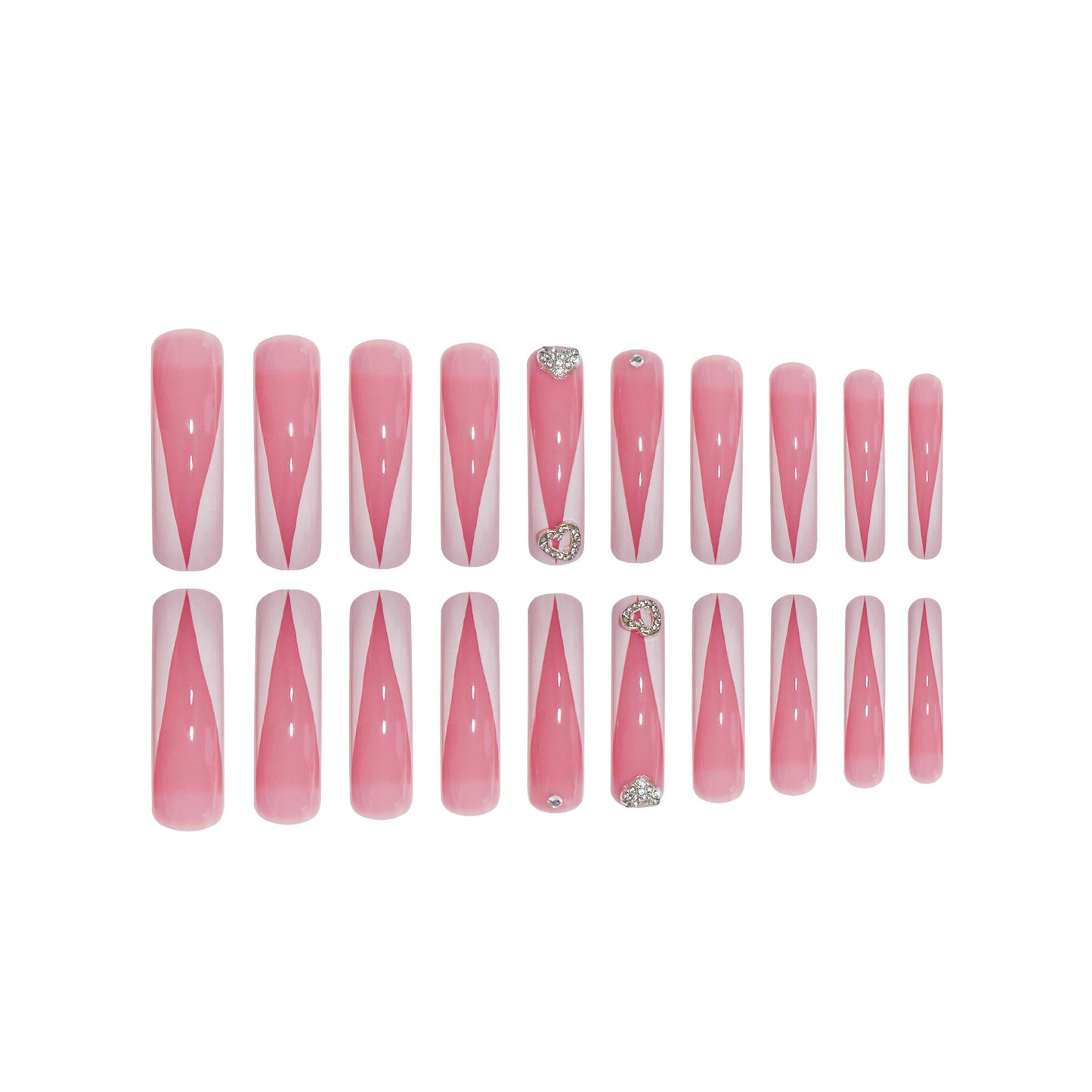 Elegantes Skulptiertes Press-On Nagelset Brehn
