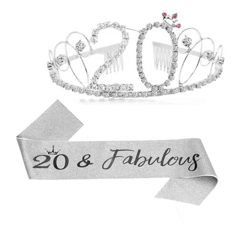 Damen Glitzernde Tiara mit festlichem "50 & Fabulous"-Design Brehn