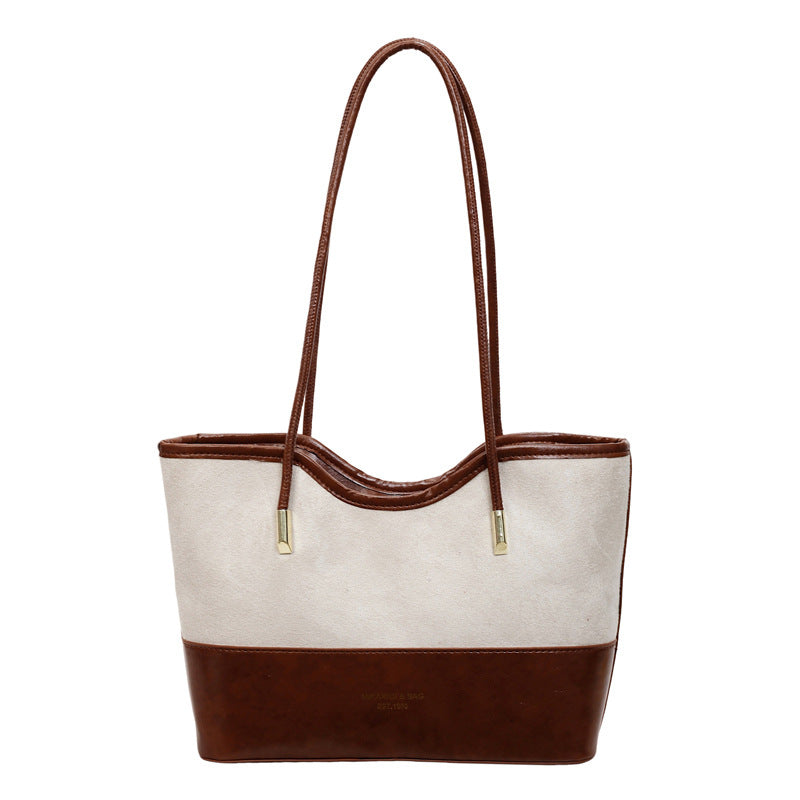WoStylish Wildleder und Leder Schulter Tote Tasche Brehn