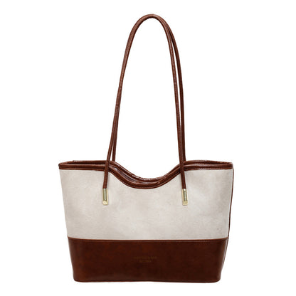 WoStylish Wildleder und Leder Schulter Tote Tasche Brehn