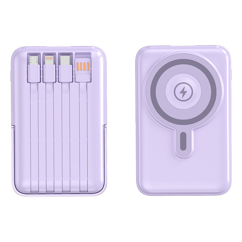 Tragbare Powerbank mit Integrierten Ladekabeln und Magsafe-Funktion Brehn
