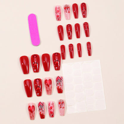 Romantische Blumenherz-Nagelkunstverlängerungen Brehn