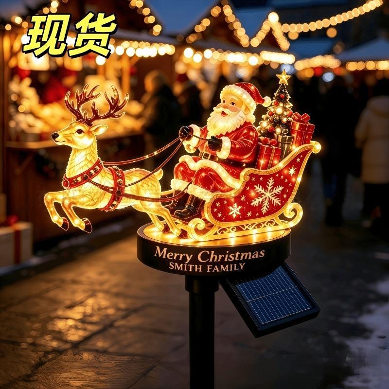 Weihnachtslichte Dekoration mit Santa und Rentier Brehn