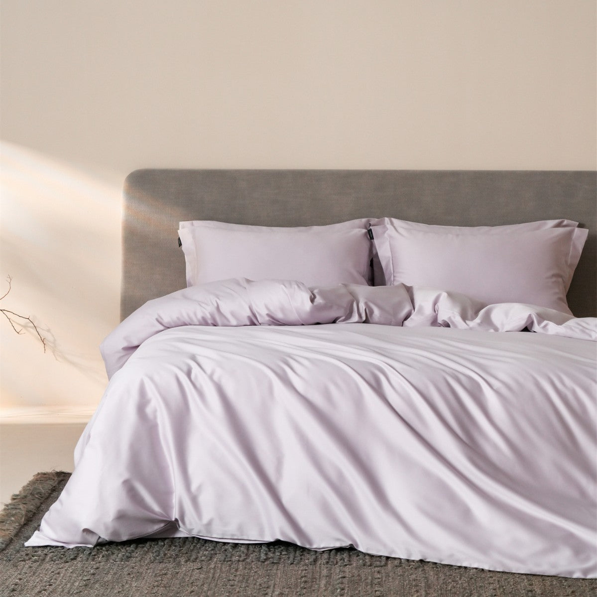 Seiden-Satin Bettbezug Set mit tiefen Taschen und Eckenbindungen