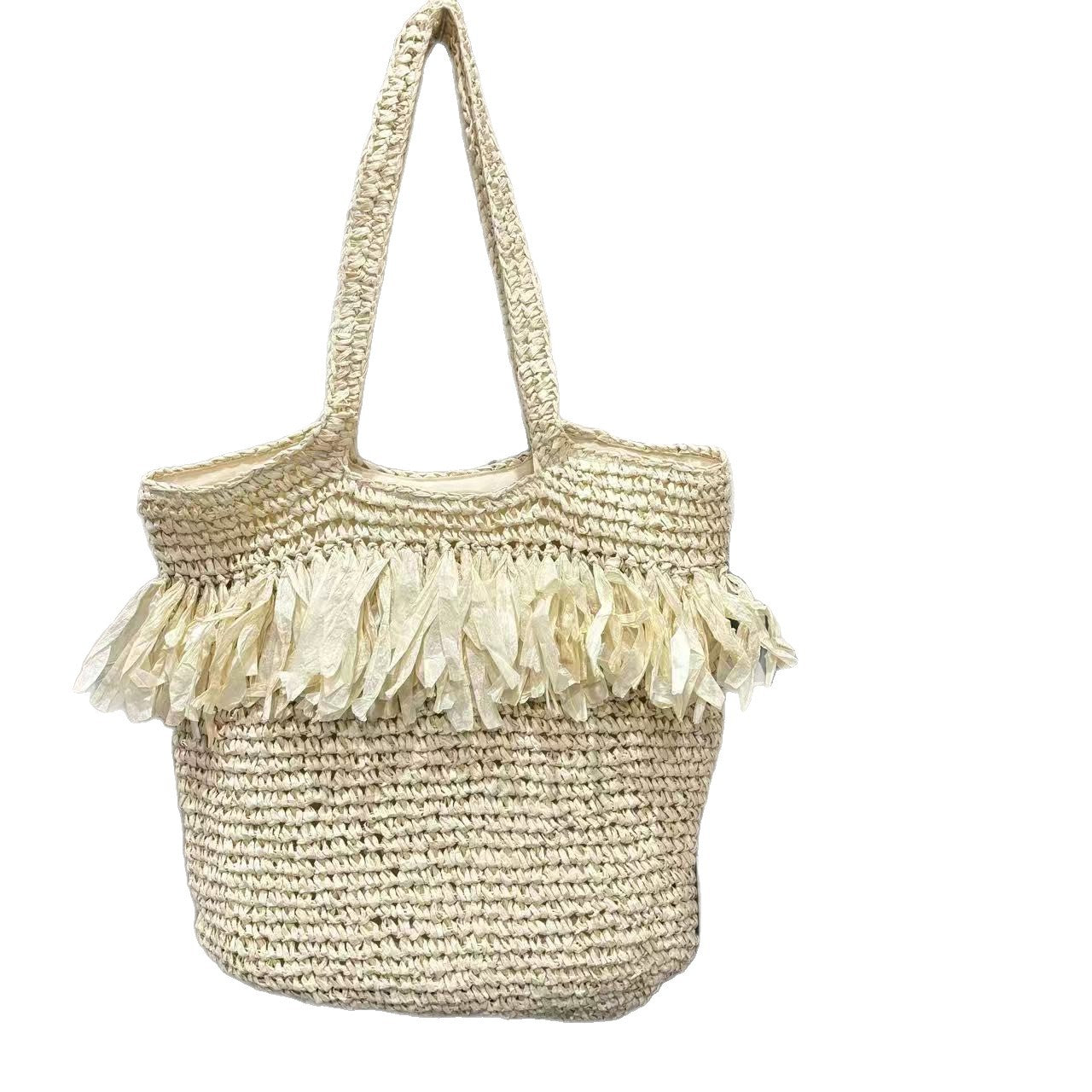 Elegante Strohtasche mit Fransigen Akzenten Brehn