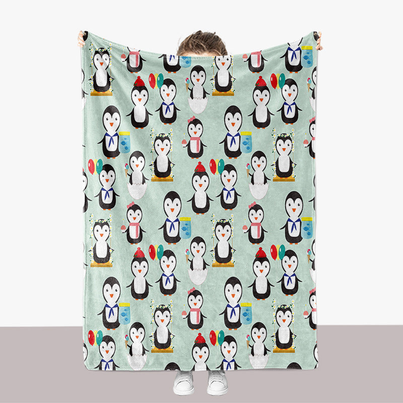 Pinguin-Themen-Plüsch-Wurfdecke