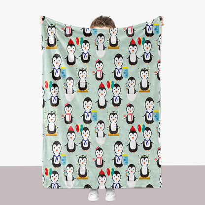 Pinguin-Themen-Plüsch-Wurfdecke