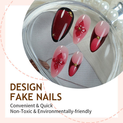 Kunstnagelset mit exquisite Blüten- und Glitzermotiven Brehn