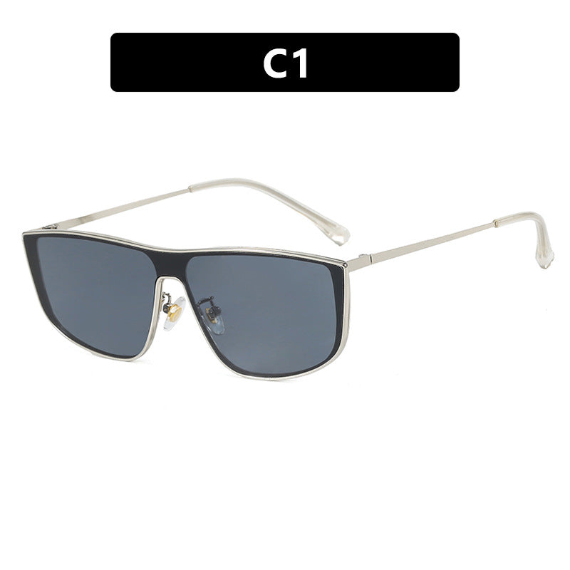 Damen elegante quadratische Sonnenbrille mit luxuriösem Metallrahmen Brehn