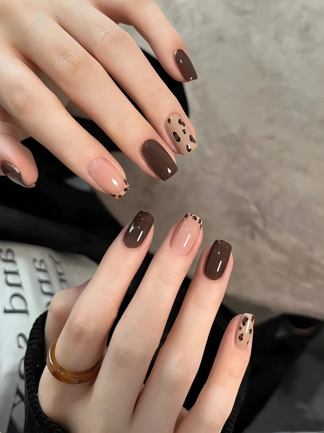 Künstlerisches Leopardenmuster Press-On Nagelset
