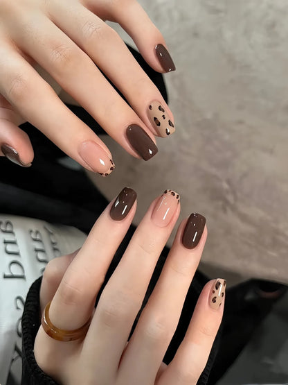 Künstlerisches Leopardenmuster Press-On Nagelset