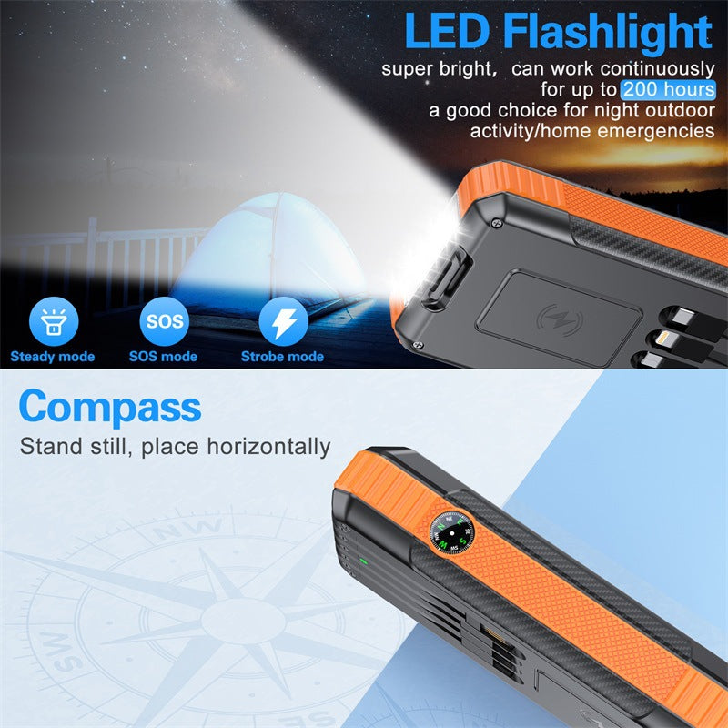 Powerbank mit Solarladefunktion und Integrierter LED-Lampe Brehn