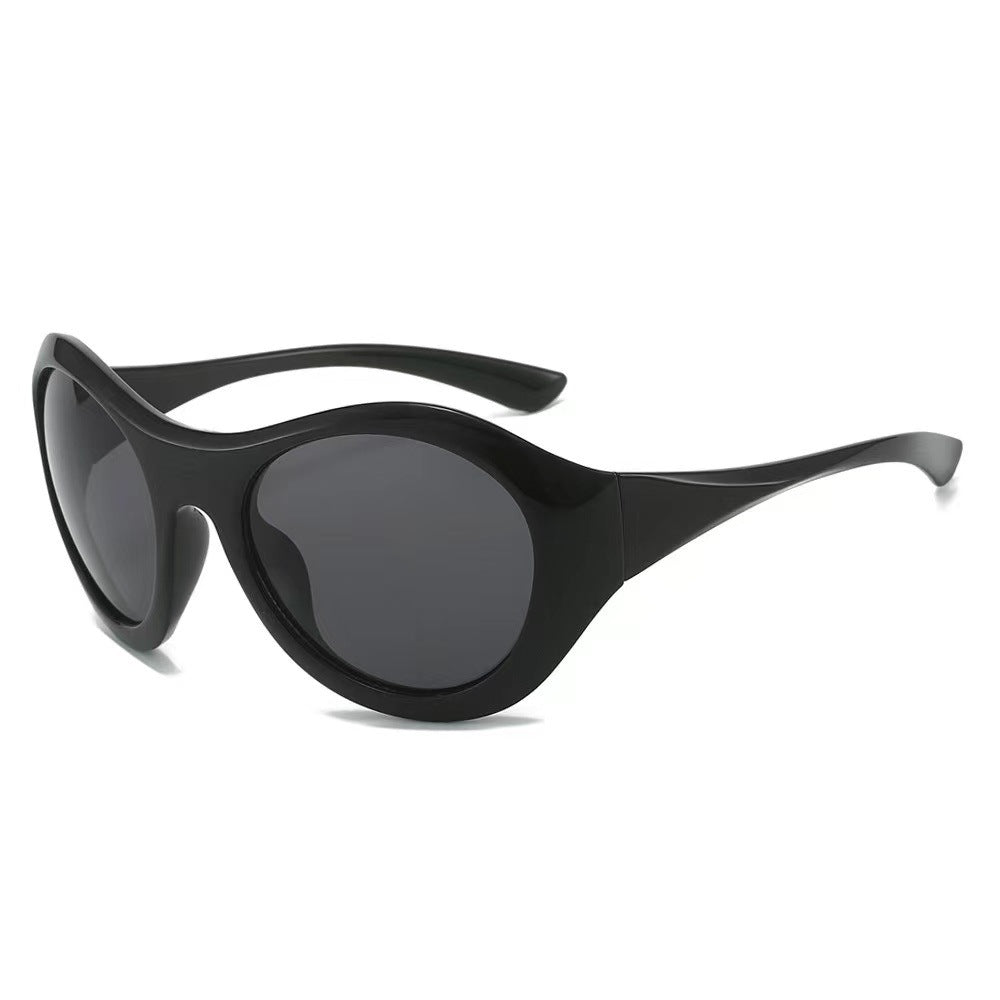 Damen Modische Ovale Sonnenbrille mit transparentem Rahmen Brehn