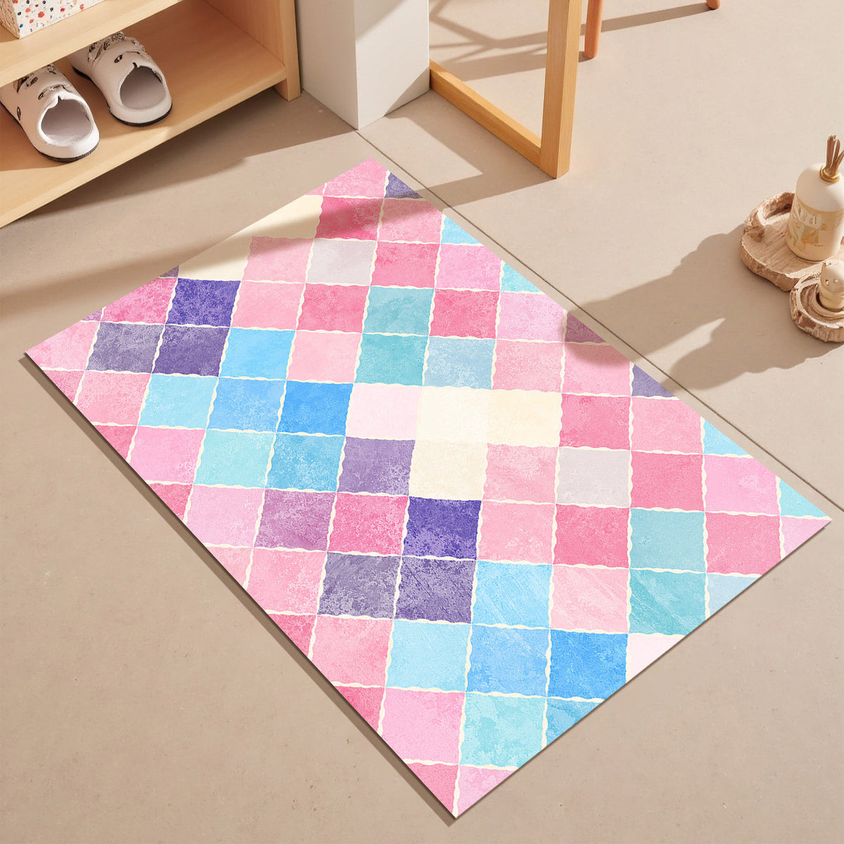 Farbige geometrische Muster-Badmatte