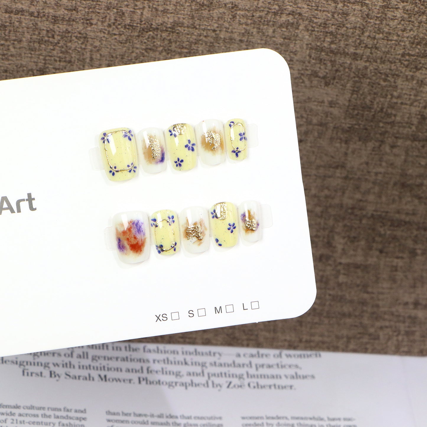 Floral Dekorative Press-On Nagelkunst Set Brehn