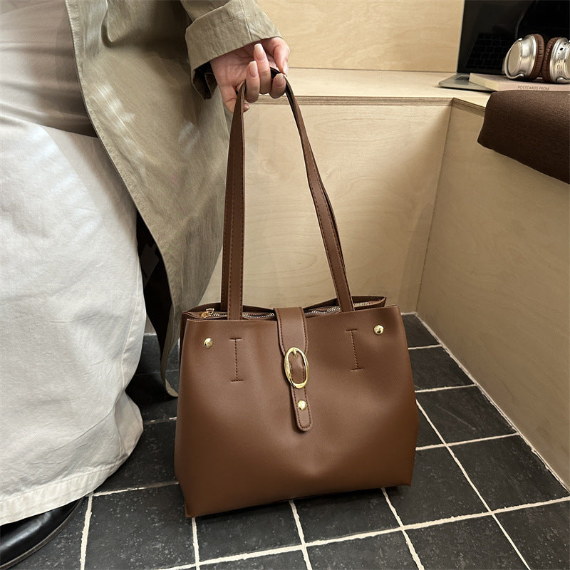 Strukturierte Leder-Shopper-Tasche Brehn