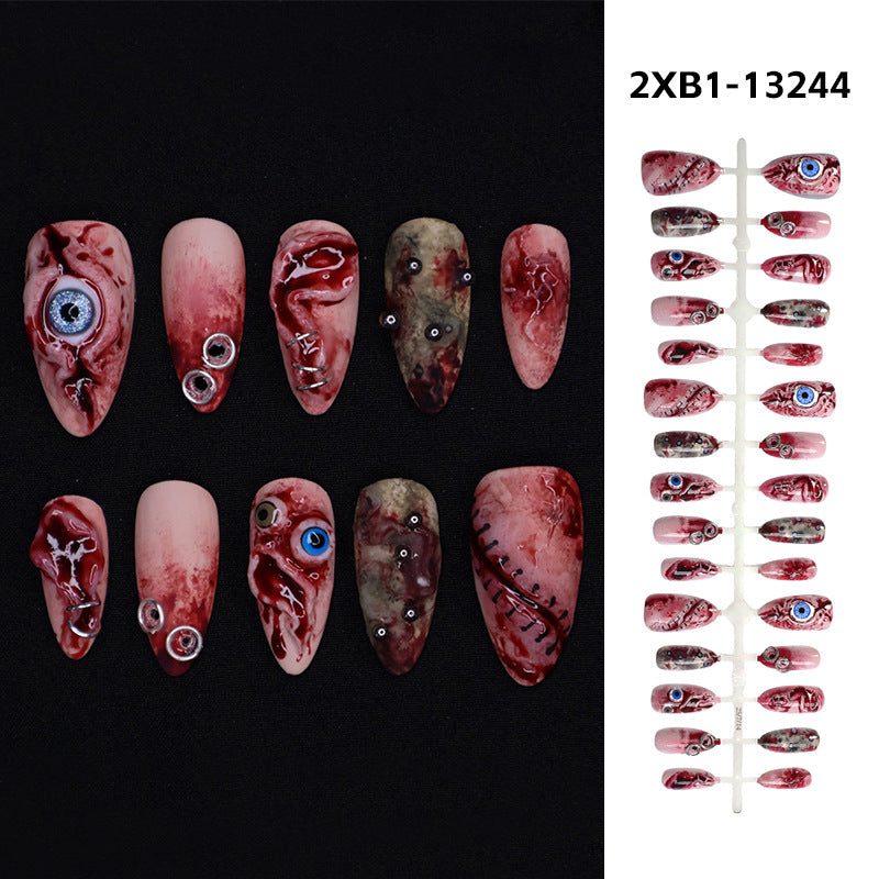 Künstlerisches Thema Press-On Nails Set mit einzigartigen Designelementen Brehn