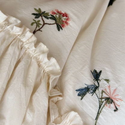 Romantische Rüscheneingestickte Bettdeckenbezug Set