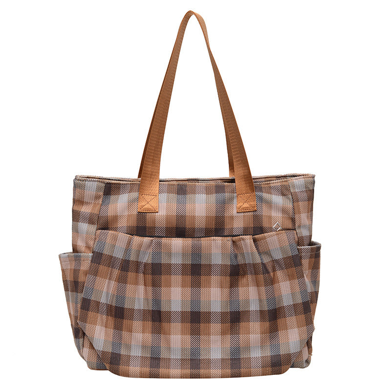 WoSpacious Plaid Utility Tote Bag Brehn
