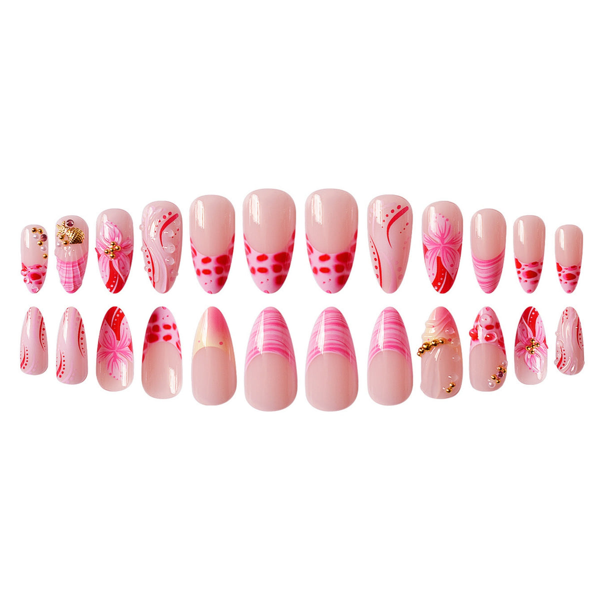 Florale Emaille Spitze Nagelkunst Verlängerungen Brehn