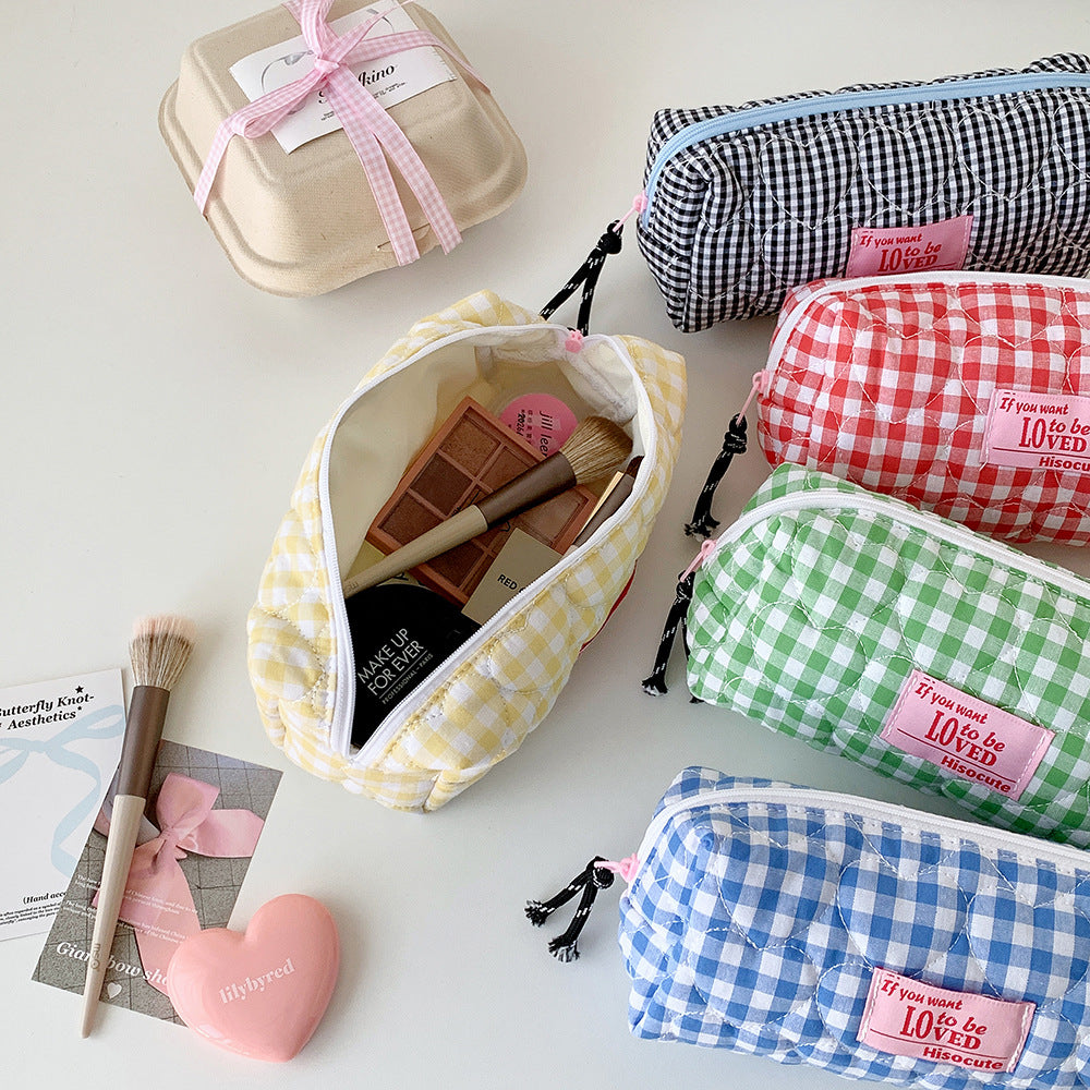 Gepatchtes Gingham Stiftetui Brehn