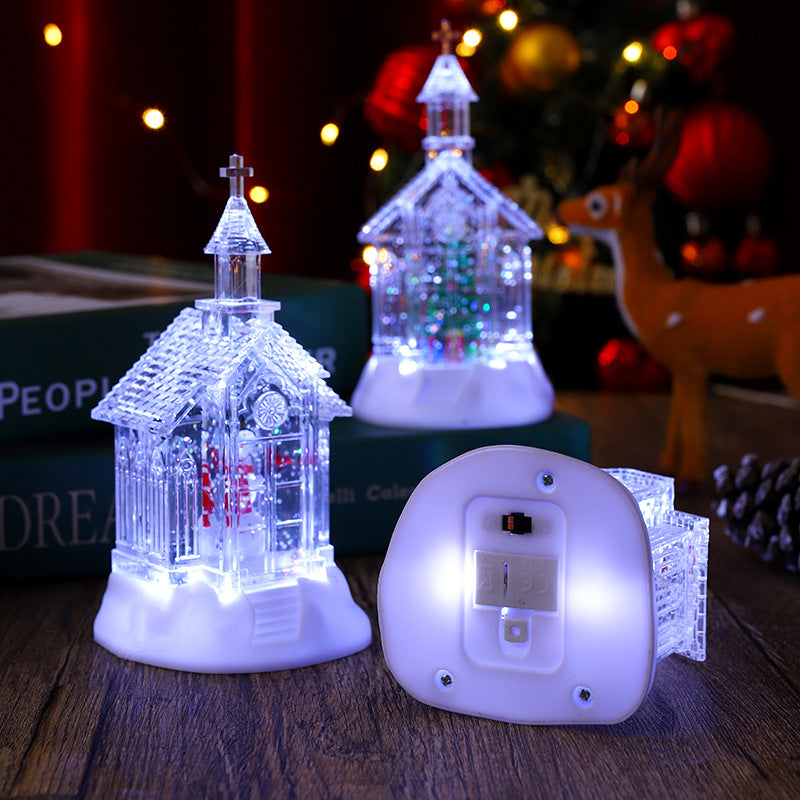 Dekorative Weihnachtslaterne mit Schneemann-Szene Brehn
