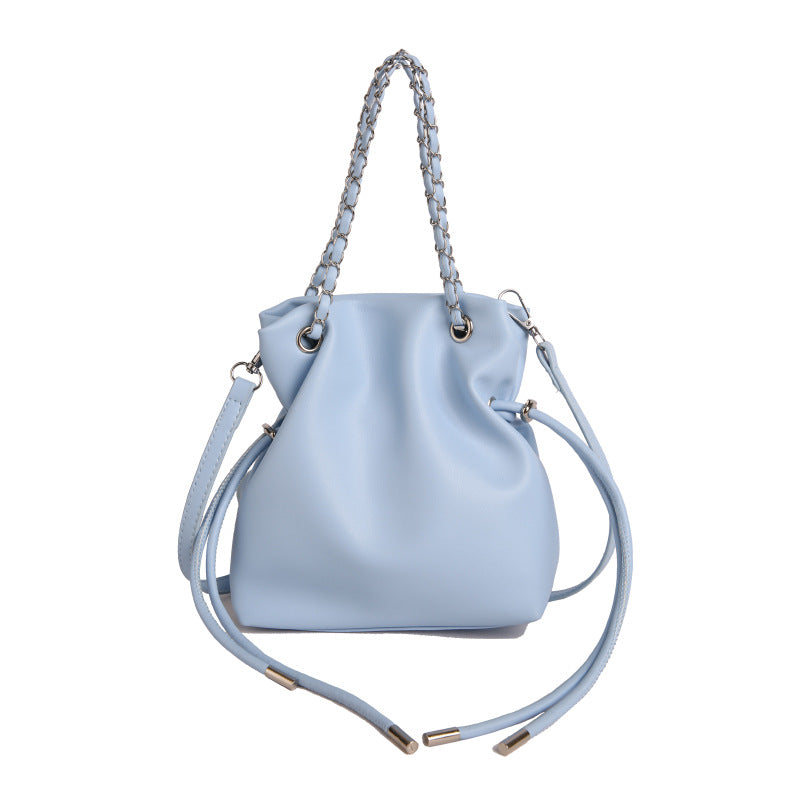 WoChic Lässige Leder Bucket Bag Brehn