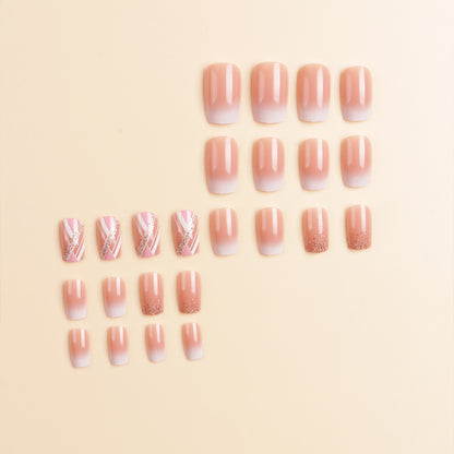 Elegantes Glänzendes Press-On-Nageldesign-Set Brehn