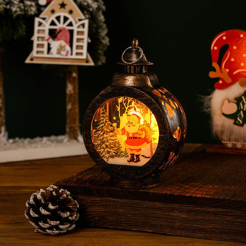 Nostalgische Weihnachtslaterne mit einladender Hirsch-Szenerie Brehn