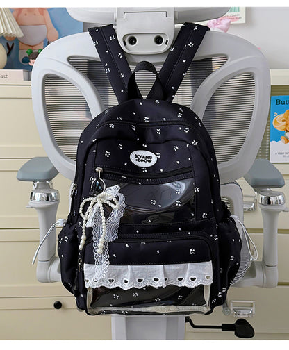 Blumengeschmückter lässiger Schulrucksack