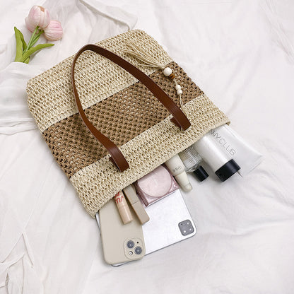 Stylische Gewebte Strohtasche für den Strand