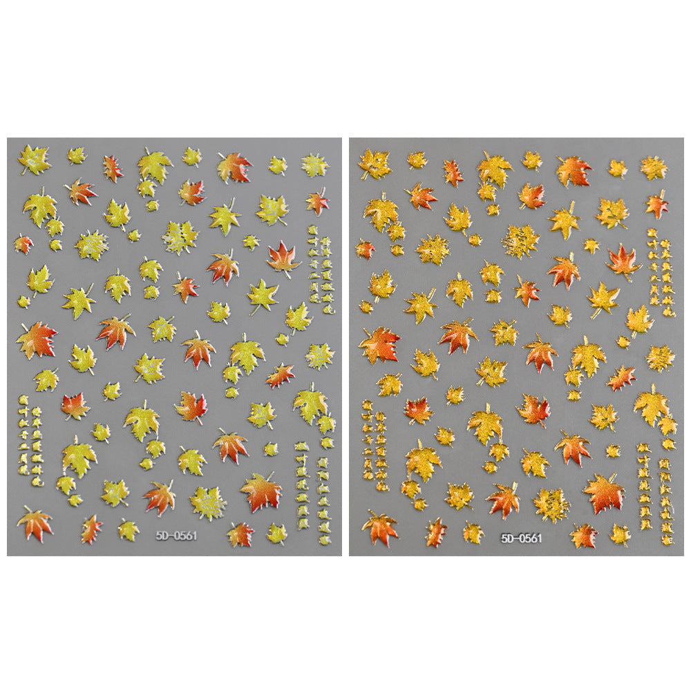 Herbstblatt Nagelkunst Aufkleber
