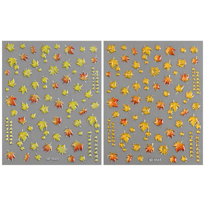 Herbstblatt Nagelkunst Aufkleber