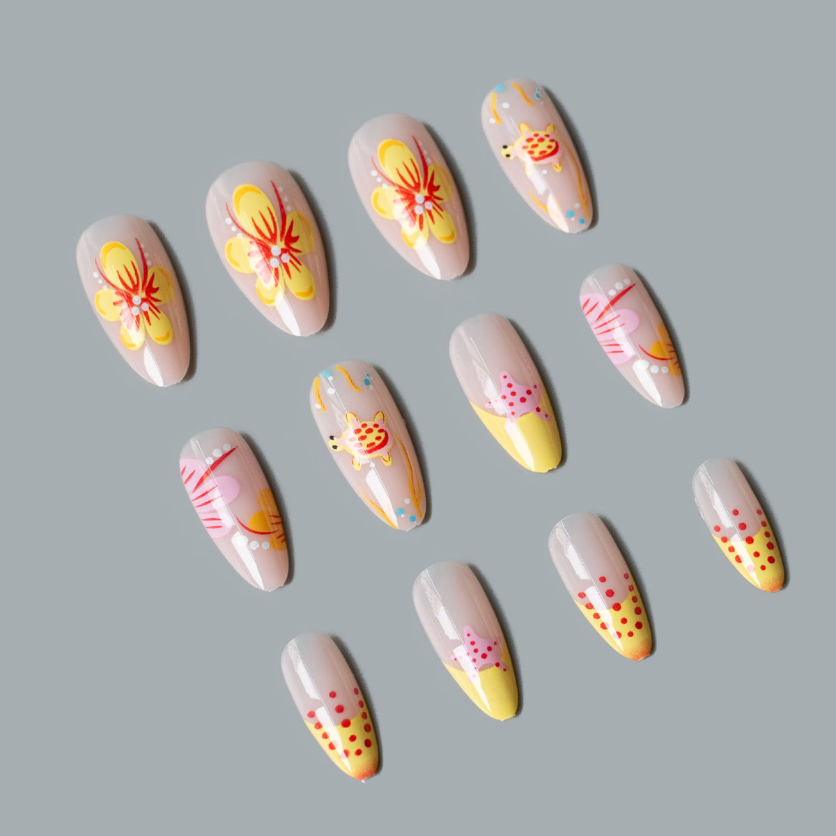 Künstlerisches von Ozeanen inspiriertes Nagelkunstset