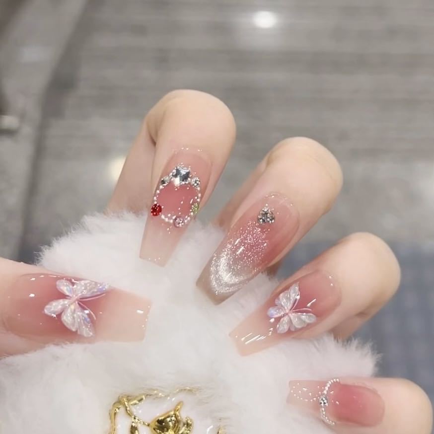 Künstlerisches 3D-Blumendruck-Nagelset Brehn