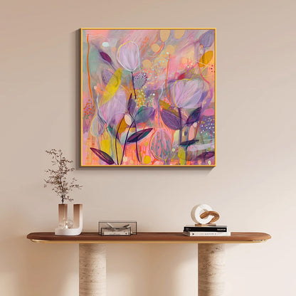 Bunte florale Leinwandkunst